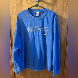 Nike Sportswear Just Do It Fleece Crew Neck Royal Blue Men's XL